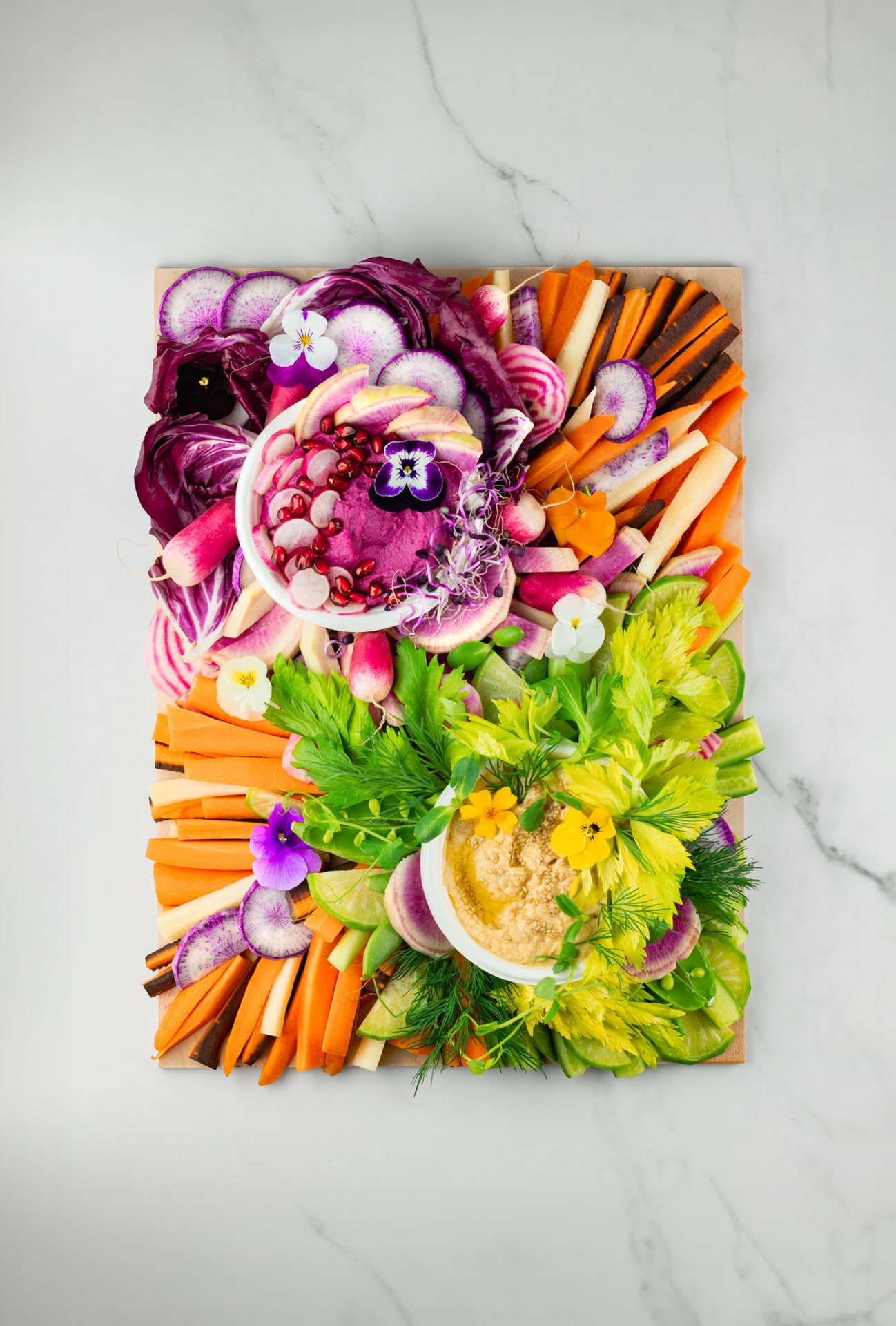 Planche WØFF de légumes croquants et houmous maison